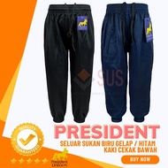 Seluar Sukan HITAM / BIRU GELAP Cekak Bawah (Kain Tebal) Biru HITAM President - PSS01 / PSS02 / Baju