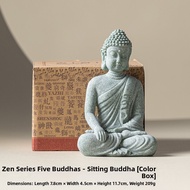SHUANGYU | Zen Meditation Carving Artifact Five Buddha Statue Elegant Decor