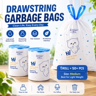 [ BrandStore ] Drawstring Garbage Bag Disposable Large Plastic Trash Bag Big Roll Dustbin Bag