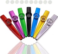 Fartime 7 Pcs Metal Kazoos With 20Pcs Kazoo Flute Diaphragms,Musical Instruments,Good Gift for Kids,