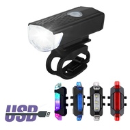 {:“》 -- ไฟจักรยานกันน้ำสีดำด้านหน้าแดงด้านหลังไฟท้าย LED สไตล์ USB ชาร์จได้หรือแบตเตอรี่สไตล์จักรยานไฟพกพาขี่จักรยาน