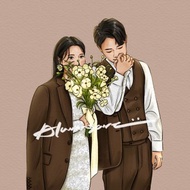 【客製化婚紗似顏繪】韓系婚紗電子檔下單前請先私訊設計師討論喔