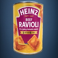 HEINZ - RAVIOLI Can 400g - tomato AND Beef NOODLES / UK / Beef Ravioli in a juicy tomato sauce