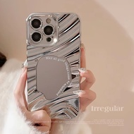 Mirror Wavy Case For OPPO A18 A5 Pro A3X A17 A5S A16 A58 A57 A54 A60 A38 A31 A74 5G Plating Case