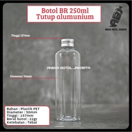 BR 250ml bottle with aluminum cap BR 250ml PET bottle with aluminum screw cap