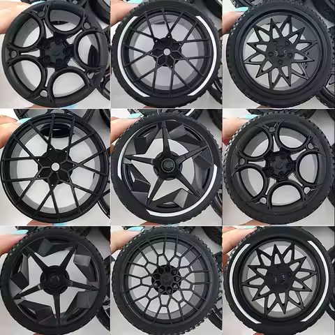 DIY CADA Building Block Bricks Accessories Black Plating Hub Tyre Compatible LEGO Scale 1:8 GULY Veh