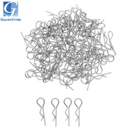 [Gazechimp] RC Accessories 1/10 Medium RC Car/Truck/Buggy Metal Body Clips - 100 Pieces 100pcs-Silve