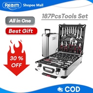 REAIM Tools Set Tools Set For Motorcycle 187PCS Heavy Duty Motorcycle Tools Complete Set