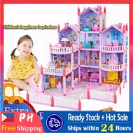 Children's play house assembled doll house villa Barbie doll set princess castle simulation house