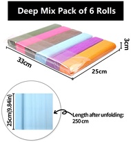 Thick Crepe Paper Roll 25cm x 250cm 6 Rolls DIY Wedding Birthday Decoration Paper for Flower