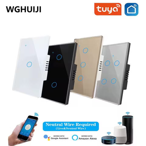 Smart wall switch, WiFi smart life application control timer, house wireless touch glass light switc