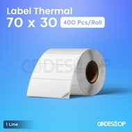 Thermal Barcode Sticker Label 70x30 mm contains 400 pcs Thermal Stickers 1 Line 70 x 30 Codeshop
