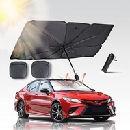 Others - MATTJIASPOP 汽車遮陽簾 汽車遮陽簾，（79 公分*135 公分）附 4 片遮陽網和收納袋，可折疊前遮陽簾，用於汽車防紫外線