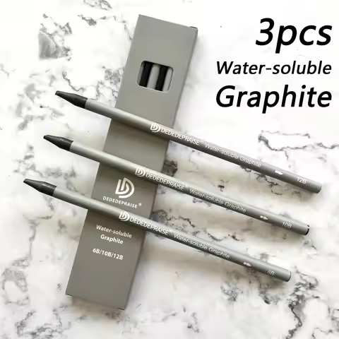 6B/10B/12B Woodless Water-soluble Graphite Stick Pencil Bold Black Charcoal Art Student Sketch Paint