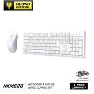 Nubwo คีย์บอร์ดและเมาส์แบบสาย NKM-628 เชื่อมต่อแบบสาย ดีไซน์มินิมอล รับประกันสินค้า 1 ปี