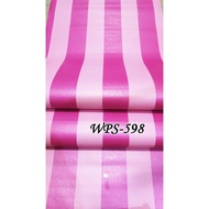 MERAH WPS598 Red Pink Stripes Wallpaper sticker wallpaper wall wallpaper