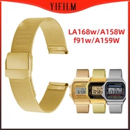 YIFILM Milanese Band For Casio A159/A158W/A168/f91w B640 650 A500 Watchband Milanese Loop Bracelet S