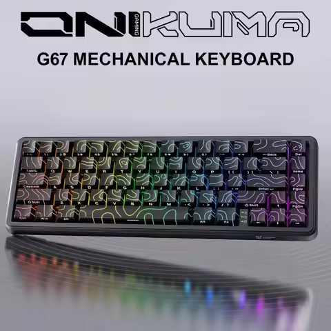 ONIKUMA G67 Mechanical Gaming Keyboard - 67 Keys, 8kHz Polling Rate, Responsive Keys, Sleek Tech-Des