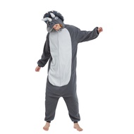 Adult Triceratops Zipper Animal Kigurumi Wool One-Piece Pajamas Cartoon Costumes Halloween Party Co