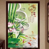Chinese Style Home Kitchen Nine Fish Door Partition Bathroom Feng Shui Curtain Noren