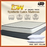 Free Shipping [Ready Stock] Dr.Macio 8" Synthetic Latex Single /S.Single /Queen /King Size Mattress Tilam (Free Pillow)