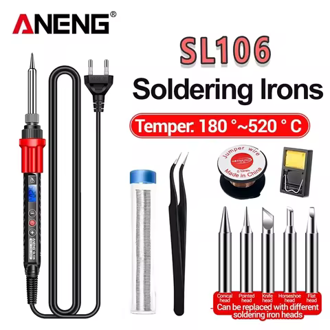 ANENG SL106 Professional Adjustable Temperature Soldering Iron Kit Fast Heat Up Portable Welding Too