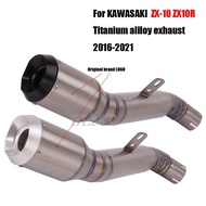 Motorcycle Titanium Alloy Exhaust Modified Escape Modify Link Pipe Muffler For Kawasaki ZX-10R ZX10R 2016-2021 Years