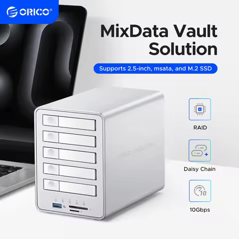 ORICO 2.5" M.2 NGFF SSD 10Gbps All-flash Disk Enclosure With Cooling Fan Multi-raid DAS Solution for