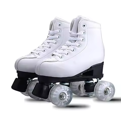 PU Leather Roller Skates Double Line Skates Women Men Adult Two Line Skating Shoes Patines With PU F