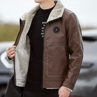 Jaket Lelaki Bergaris Bulu Jaket Motosikal Gaya Korea Bergaya Bergaya Jaket Lelaki Panas Tebal Boron