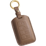 Premium Leather 4-Button Key Fob Cover Case for Genesis G70 G80 G90 2017 2018 2019 2020 2021 (Brown)