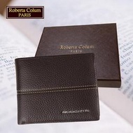 【Roberta Colum】諾貝達 男用專櫃皮夾 進口軟牛皮短夾(25004-2咖啡色)【威奇包仔通】