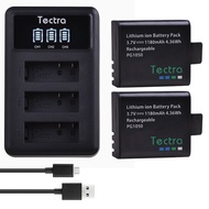 Tectra 2pcs PG1050 Camera Battery +LED 3 slots USB Charger for SJCAM SJ4000 WiFi SJ5000 WiFi Plus M10 SJ5000 plus SJ6000 SJ7000