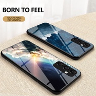 For Samsung Galaxy A35 Case Gradient Starry Glass Casing For Samsung A35 Phone Case Back Cover