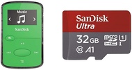 SanDisk 8GB Clip Jam MP3 Player, Green - microSD card slot and FM Radio - SDMX26-008G-G46G