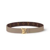 路易威登閒置新品LV原花拼米色Initiales 3CM雙面皮帶M0696V
