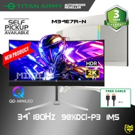 TITAN ARMY 34” QD-MiniLED WQHD 180Hz 1ms HDR1000 Gaming Monitor with Speaker (M34E7R-N)