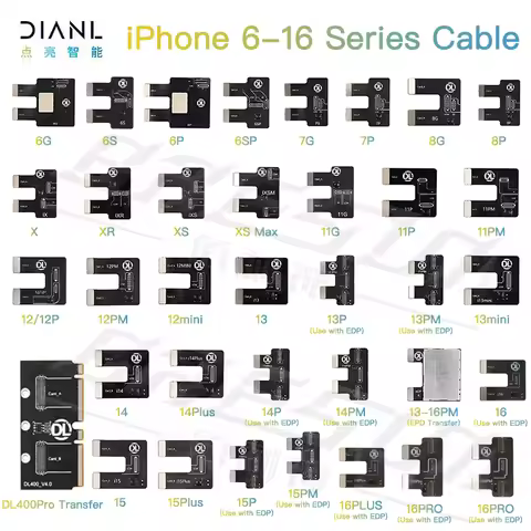 DL400 Pro LCD Screen cable for iPhone 16 15 14 13 12 11 Pro Max Plus Screen Test X XS 8 7 6S 6G Plus