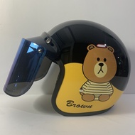 Helm Bogo Brown Hitam Glossy Helem SNI Helmet Dewasa BXP