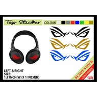 2 PCS LEFT&amp;RIGHT ROG REPUBLIC OF GAMERS EARPHONE STICKER ASUS ACER HP ALIENWARE CANON LENOVO GAMING LAPTOP PC DEKSTOP