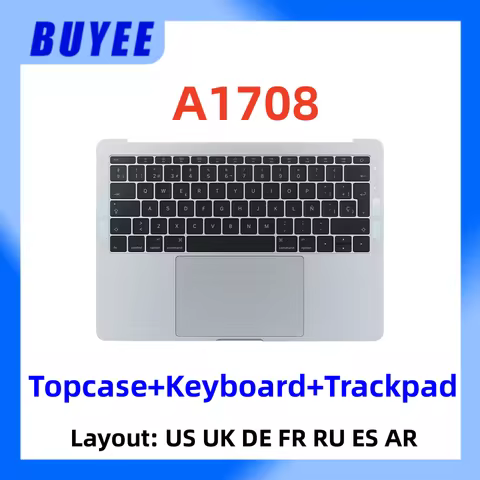 For MacBook 13.3" A1708 Top Case Keyboard Backlight Trackpad English US UK Spanish France Russian Ge