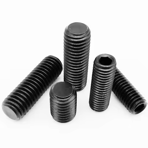 M2 M2.5 M3 M4 M5 M6 M8 DIN913 Black 12.9 Steel Hex Hexagon Socket Allen Flat Point Set Screw End Gru