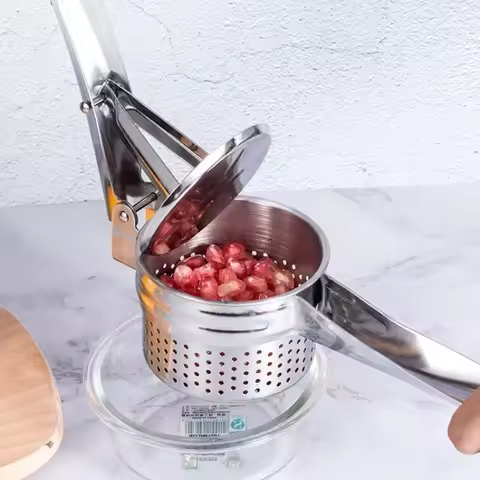 Masher Ricer Press Mashed Potatoes Stainless Steel Crushing Puree Fruit Vegetable SqueezerJuicer Pre