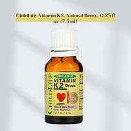 ChildLife Organic Vitamin K2 Drops Natural Berry For Child Alcohol Free Gluten Free  5 mcg 0.25 fl o