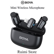 BOYA Mini Wireless Clip-on Lavalier Mic, Original Design, Perfect for Vlogging/YouTube/Phone Camera