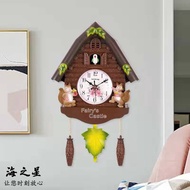 European Creative Cuckoo Clock Living Room Decoration Wall Clock Wall Time Chime Wall Clock Silent Q