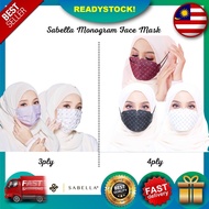 Sabella Hijab Face Mask 3ply 4ply Monogram Headloop