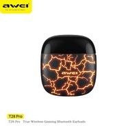 Awei T28 Pro หูฟังเกมมิ่งบลูทูธ RGB เวลาแฝงต่ำมาก หูฟังบลูทูธ TWS 5.3 หูฟังซับวูฟเฟอร์กันน้ำ IPX7 ชุ