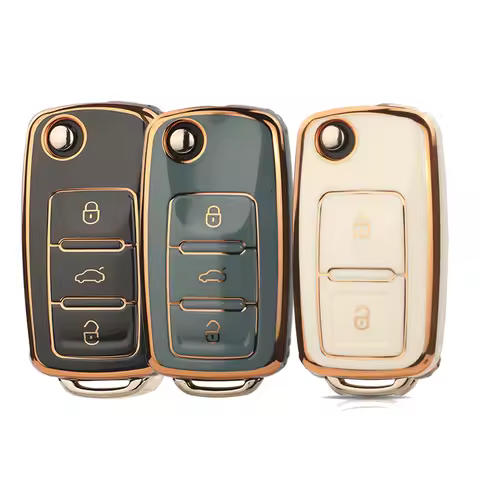 jingyuqin Car Key Fob Case Cover For Volkswagen Sagitar/Polo/Golf/Bora/Tiguan/TOUAREG/Phaeton/SEAT/S