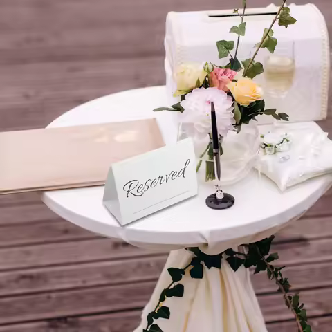 20Pcs Wedding Place Cards White Minimalist Reserved Seating Signs Elegant Table Cards for Banquets R